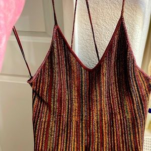 Striped Zara dress burgandy color
